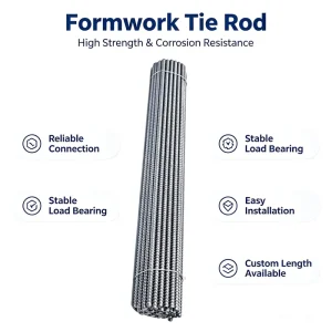 Construction Formwork Accessories Steel Formwork Tie Rod Trapezoidal Thread Through Wall Threaded Tie Rod Custom Length