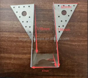Construction Framing Triangle Angle Bracket Multi Hole Galvanized Steel Structural Connector for Wooden House