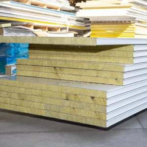 Construction Roof Wall Rock Wool Sandwich Corrugated Insulated Panel Fireproof Waterproof Eco Friendly Exterior Wall Panel