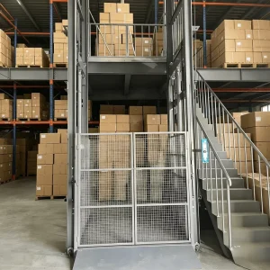 Construction Workshop Warehouse Double Guide-Rail Vertical Wall Mounted Cargo Lift Freight Elevator