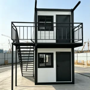 Container House Two Storey Expandable Container Prefab Building for Site Office Staff Dorm and Resort Homestay