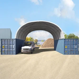 Container Tent 8x6x3m Arch Roof Quick Assembly Portable Warehouse Shelter with PVC Tarpaulin CE Certified