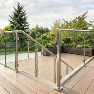 Contemporary Frameless Stainless Steel Water Resistant Rust Resistant Balcony Railing Outdoor Stair Handrail for Deck Porch