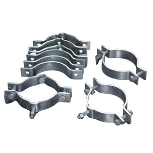 Corrosion Resistant Hot Dip Galvanized Steel Pipe Clamp Two Piece Heavy Duty Support Clamp Hex Bolts for Building Construction