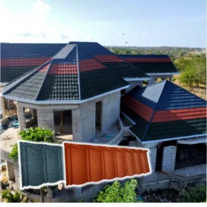 Corrugated Milano Stone Coated Metal Roofing 0.2-0.5mm Roof Shingle Sheet