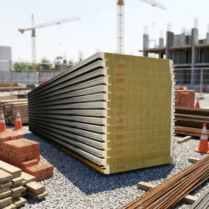 Corrugated Roof Sandwich Panels Rock Wool Gypsum Wool PU(Polyurethane) PIR EPS Glass Wool & Mineral Wool Core