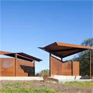 Corten Steel Pergola Screens and Steel Tube Pergola