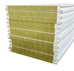 Cost Effective Rock Wool Sandwich Board PU Edge Sealed Anti corrosion Custom Specification for Prefab House Cladding