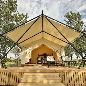 Cotton Fabric Inflatable One-Bedroom Tent Cabin Four-Season Portable Luxury Sunshade Canopy Camping Gear Thickened Waterproof