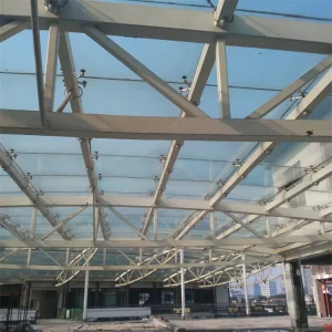 Curved Lightweight Galvanized Steel Truss Roof Structure
