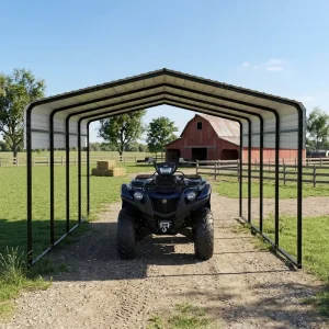 Custom 12×20 Metal Carports Factory Outdoor Vehicle Shelter Heavy Duty Waterproof Portable Carport Garage Kits