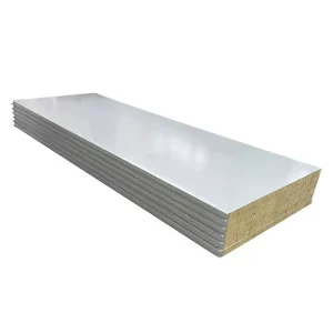 Custom 950mm Rock Wool Sandwich Corrugated Panel Fire Resistant Eco Friendly Insulated Steel Sandwich Panel for Exterior Wall