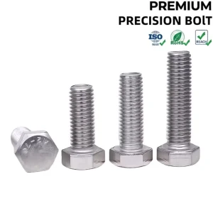 Custom ANSI UNC UNF 18 8 304 Stainless Steel Hex Cap Screw Hexagon Head Bolt Industrial Fasteners