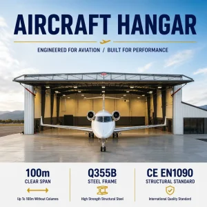 Custom Aircraft Hangar Building Steel Structure Aviation Facility Airport Project Aircraft Storage Maintenance