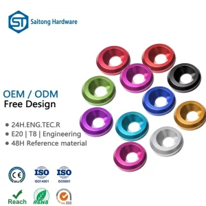 Custom Bonded Plain Aluminum M3 M4 M5 6mm Flat Washer Colorful Industrial RC Model Assembly Hardware