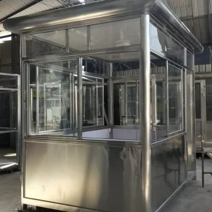 Custom Chinese Stainless Steel Structure Movable House Guard Room Entry Toll Booth Easy Assemble Commercial Shop Sentry