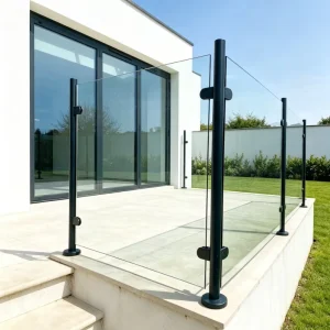 Custom Commercial Building Stainless Steel Glass Railing Post Square Stainless Steel Balustrade Post Outdoor Handrail System