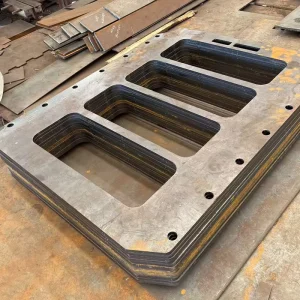 Custom Cut Steel Plate with Large Openings and Bolt Holes Chamfered Corner Bracket Plate for Steel Structure Building Support