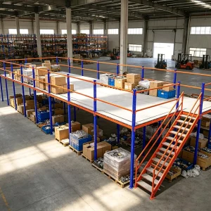 Custom Design Bolt Assemble Mezzanine Racking System Steel Loft Storage Platform For Workshop