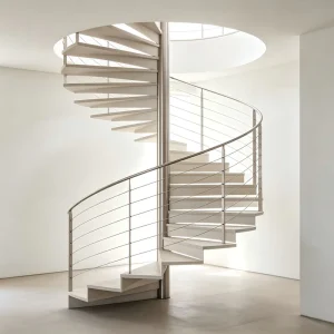 Custom Design Stainless Steel Straight Stairs Spiral Interior Staircase With Wood Tread and Glass Railing