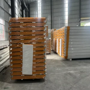 Custom Eco Friendly Rock Wool Sandwich Panel Waterproof Fireproof Color Steel Composite Board for Cold Room Hotel Exterior Wall