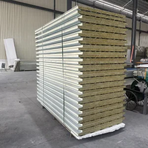 Custom Eco Friendly Rock Wool Sandwich Panel Waterproof Fireproof Color Steel Composite Board for Cold Room Hotel Use Thermal