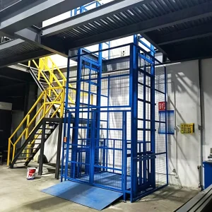 Custom Electric Goods Lift For Industrial Warehouse Mezzanine Workshop With Hydraulic Rail Lifting Platform