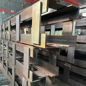 Custom Fabricated Laced Built-up Column Deep Excavation Support | H-Section Steel Lattice Strut Q235B Grade BS Standard