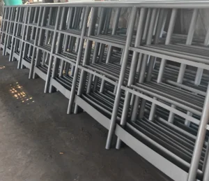 Custom Fabricated Steel Handrail and Guardrail, Yellow Powder Coated, Industrial Safety Railing