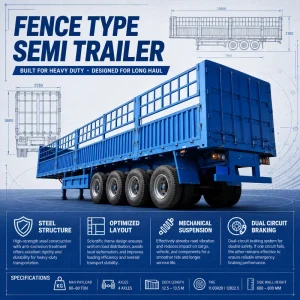 Custom Fence Cargo Semi Trailer Detachable Railing Platform Bulk Goods Delivery Versatile Roadway Transport Carrier