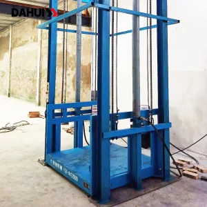 Custom Guide Rail Hydraulic Goods Lift 2000kg 5000kg Vertical Cargo Lift Platform Warehouse Freight Elevator with Guardrail