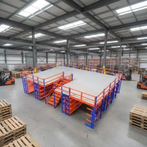 Custom Heavy Duty Industrial 3 Layer Multi Level Storage Platform Mezzanine Floor System Ladder Steel Corrosion Protection Racks