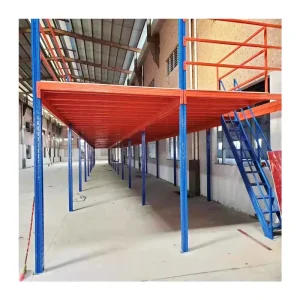 Custom Heavy Duty Steel 2 Layer Mezzanine Floor System Corrosion Protected Electrostatic Powder Coated Multi Tier Platform