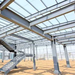 Custom Heavy Prefabricated Steel Structure Truss Roof Latticed Column Warehouse Garage Built Up Steel Column Workshop Building