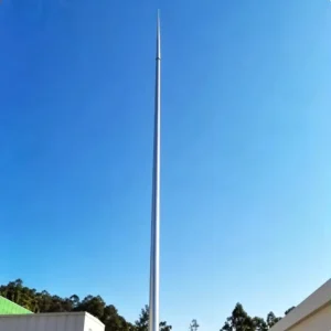 Custom Height Galvanized Round Tube Steel Lightning Rod for Factory Building Thunder Protection Independent Lightning Rod Tower