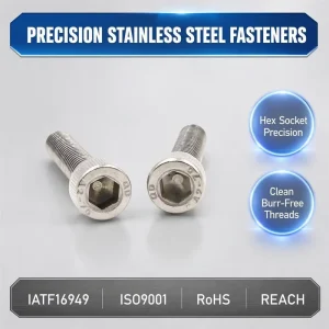 Custom Hex Socket Head Bolt M2 M2.5 M3 304 Stainless Steel A2 70 High Precision for Precise Instrument