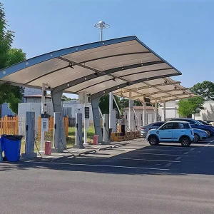 Custom High Snow Load PVDF Carport Tensile Membrane Structure Waterproof Carport Canopy for Cars Anti UV PVDF Canopy