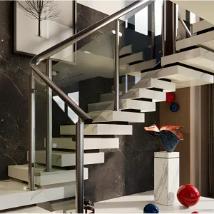 Custom Home Glass Stair Post Handrails Balustrades Stainless Steel Glass Railing Stair for Home Indoor