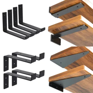Custom Hook L Support Steel Wall Mounted Heavy Duty Floating Metal Shelf Support Bracket