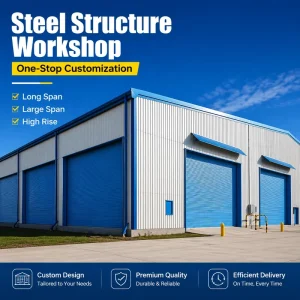 Custom Hot Dip Galvanized Steel Structure Workshop Prefabricated Building Large Span Strong Frame