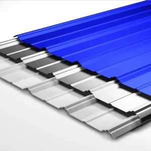 Custom Length Width Trapezoidal Roofing Sheet PPGI Color Coated GI Galvanized GL Galvalume Steel Corrugated Roof Panel