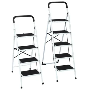Custom Logo Heavy Duty Steel Wide Platform Anti Slip Foldable Loft Attic Access Work Step Ladder