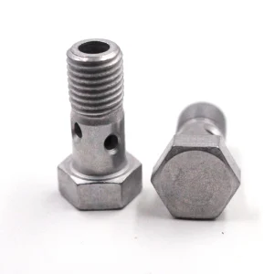 Custom M8x20mm M10x25mm M12x30mm Stainless Steel External Hex Half Thread CNC Machined Oil Passage Bolt