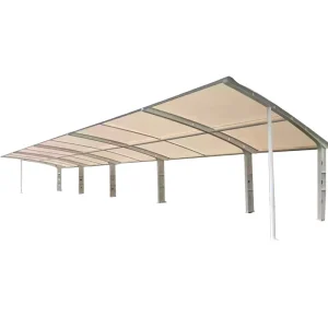Custom Modern Design Outdoor Car Parking Tent Steel Metal Frame Waterproof PVDF Cover Garage Roof Carport Canopy Membrane