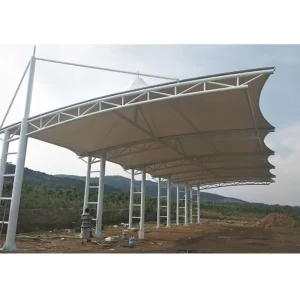 Custom Modern Design Outdoor Car Parking Tent Steel Metal Frame Waterproof PVDF Cover Garage Roof Carport Canopy Parking Shed
