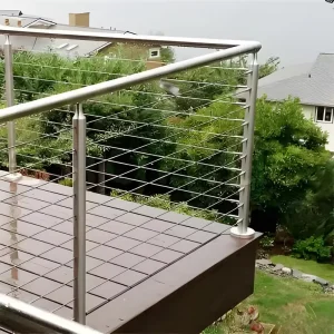 Custom Modern Safety Stainless Steel 304/316 Vertical Cable Railing Post for Hotel Outdoor Deck Balcony Garden Railings Rust