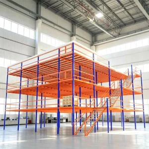 Custom Multi Tier Steel Mezzanine Rack Corrosion Protected Painted Surface Warehouse Loft Racking System Floor Platform Stair CE
