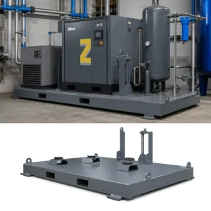 Custom OEM Air Compressor Support Base Precision Steel Welded Structure for Air Compression System
