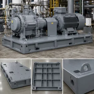 Custom OEM Compressor Base Plate Assembly Heavy Duty Steel Welded Fabrication for Air Compression System