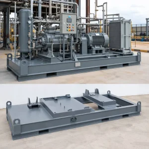 Custom OEM Compressor Skid Base Platform Heavy Duty Steel Welded Fabrication for Air Compression System